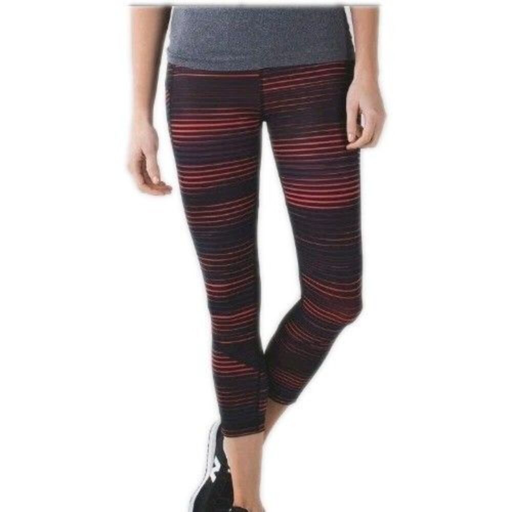 Lululemon Pace Rival Crop Leggings Twisted Dune Alarming Size 12 Luxtreme